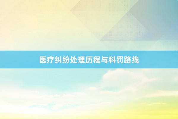 医疗纠纷处理历程与科罚路线
