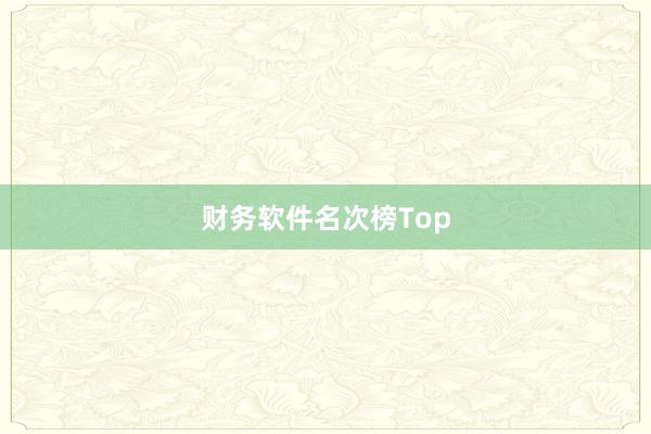 财务软件名次榜Top